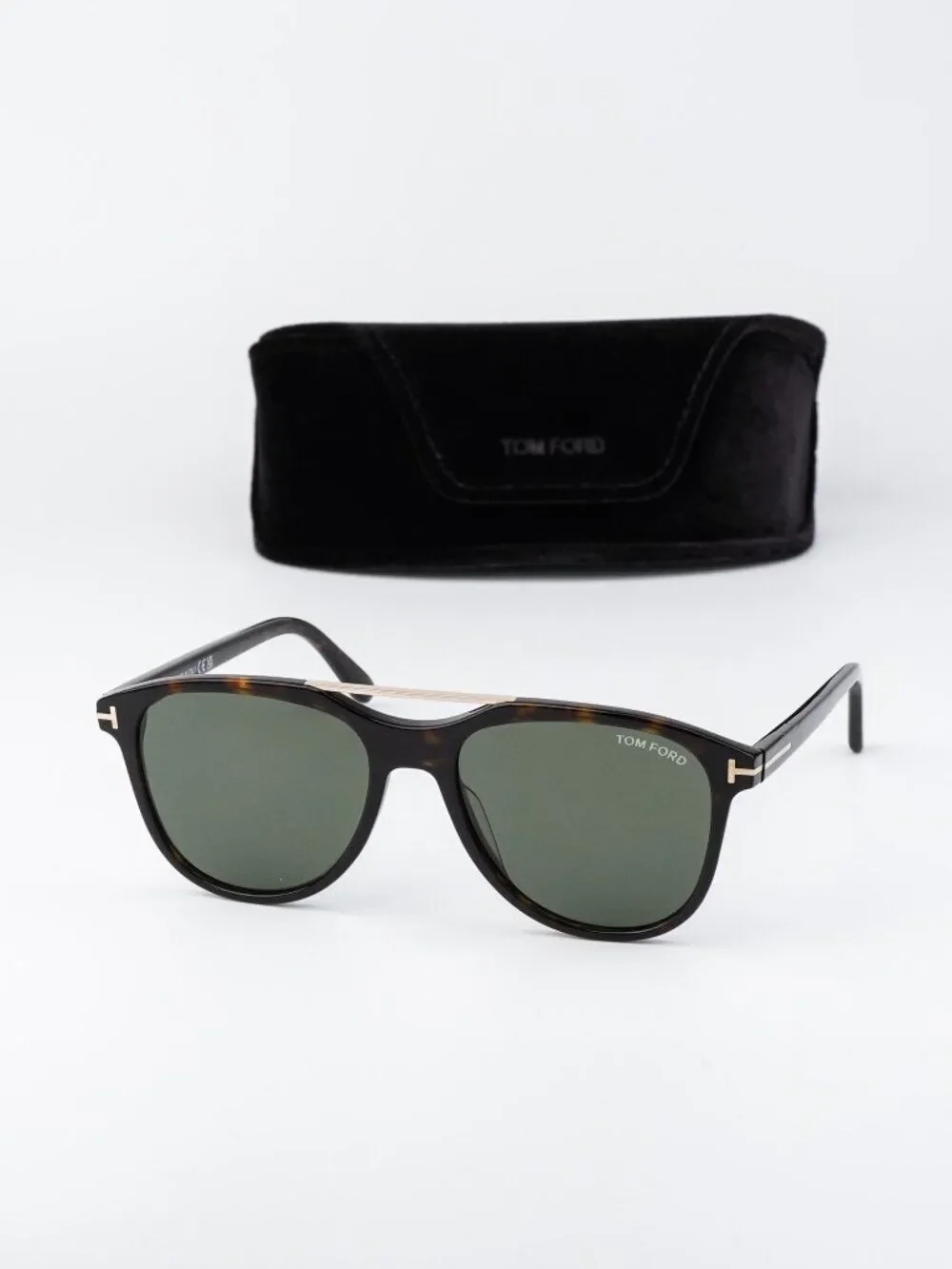 Tom Ford DAMIAN-02 Women Sunglasses Havana Green Pilot FT1098 52N NEW AUTHENTIC